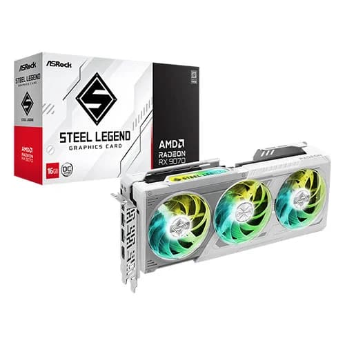 ASRock RX 9070 Steel Legend OC 16GB GDDR6 Graphics Card